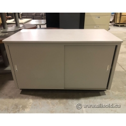 Grey 2 Door Storage Credenza Cabinet with Sliding Doors